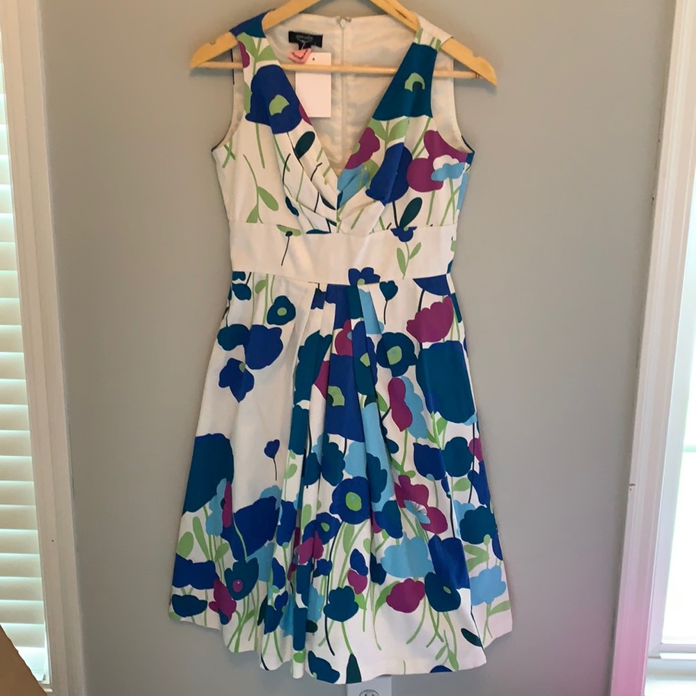 Suzi Chin Floral Flower Empire Waist Dress Sz 2
